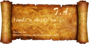 Tamás Abiáta névjegykártya